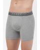 Men's Super Combed Cotton Rib Solid Boxer Brief with Ultra soft Waistband - Grey Mel