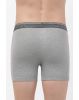 Men's Super Combed Cotton Rib Solid Boxer Brief with Ultra soft Waistband - Grey Mel