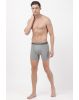 Men's Super Combed Cotton Rib Solid Boxer Brief with Ultra soft Waistband - Grey Mel