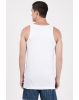 Men's Super Combed Cotton Round Neck Sleeveless Vest with Extended Length for Easy Tuck - White