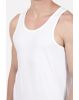 Men's Super Combed Cotton Round Neck Sleeveless Vest with Extended Length for Easy Tuck - White