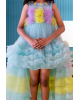 Kids Fuffy-Tulle Multi Color Frock