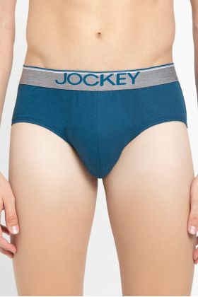 Men's Super Combed Cotton Solid Brief with Ultra soft Waistband - Seaport Teal