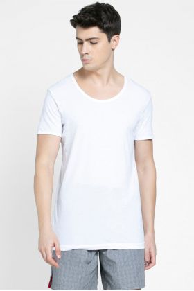 Men's Super combed cotton Round Neck Half Sleeved Vest with Extended Length for Easy Tuck