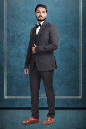 Midnight Velvet – Timeless Elegance in Black Luxury 3 Piece Tuxido Suit