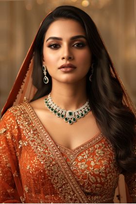 Emerald Green Grand Choker Necklace Set