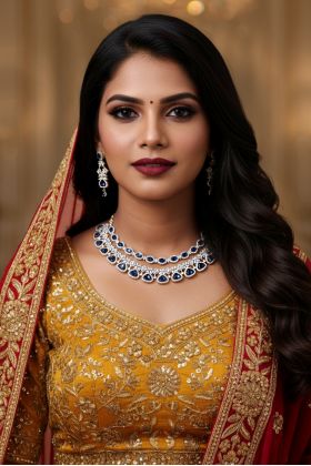 Midnight Majesty Sapphire Diamond Necklace Set