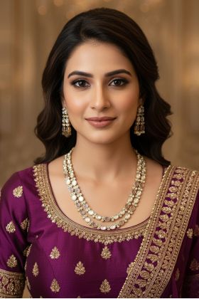 Pink And White Stone Choker With Minimal Design