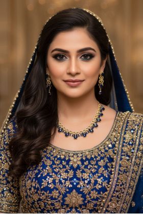 Blue Stone Embellished Minimal Necklace