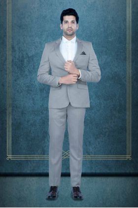 2 Pcs Rayon Terylene In Grey 2Pc Suit