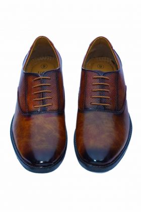 Brown Mens Formal Shoe In Synthetic Leather