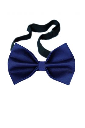 Blue Bow Tie In Satin Fabric