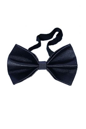 Black Bow Tie In Satin Fabric