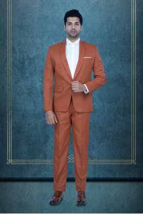 2 Pc Jaquard In Brick Shade Mat Finish 2 Pc Suit