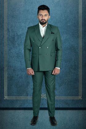 3 Pcs Polyster In Bottle Green Suit