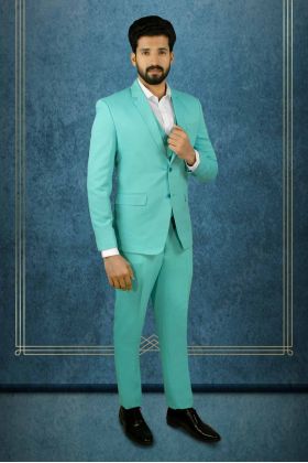 Polyster Turquoise 3Pc Suit