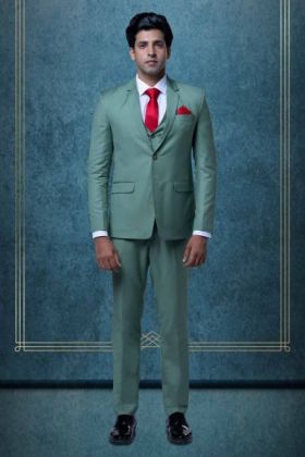 3 Pcs Suiting In Moss Green 3Pc Suit