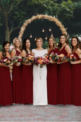 Maroon Georgette Gown