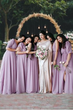 Purple Pink Georgette Gown