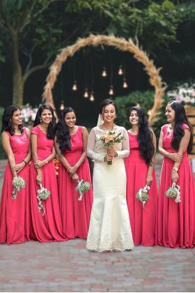 Cherry Pink  French Crepe Gown