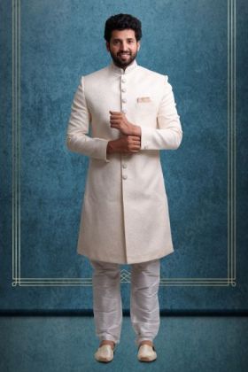 Off-White Graceful  Classic Sherwani