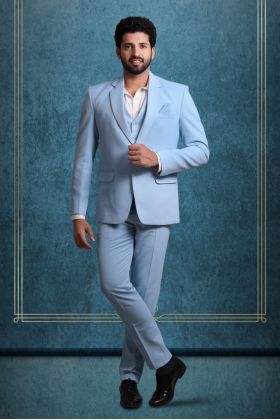 Polyster Aqua Blue Suit