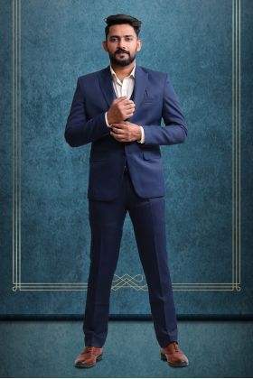 3 Piece Imported Fabric Navy Blue Suit